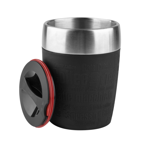 EMSA Thermobecher TRAVEL CUP Schwarz 200 ml mit Wunschgravur