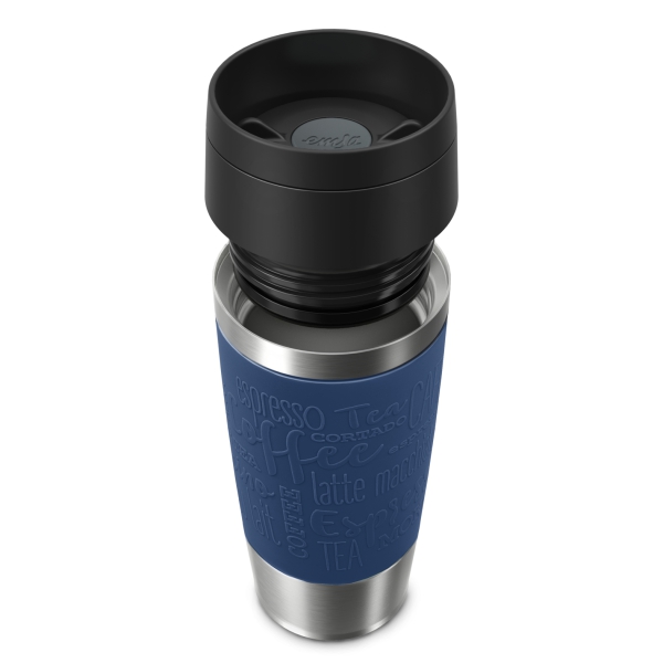 EMSA Thermobecher TRAVEL MUG Classic Dunkelblau 360 ml mit Wunschgravur