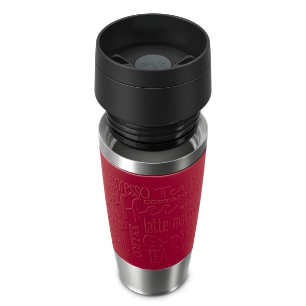 EMSA Thermobecher TRAVEL MUG Classic Dunkelrot 360 ml mit Wunschgravur