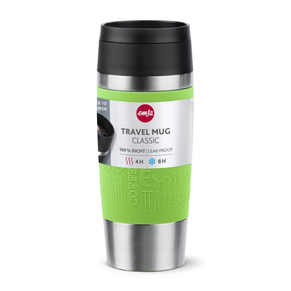 EMSA Thermobecher TRAVEL MUG Classic Limette 360 ml mit Wunschgravur
