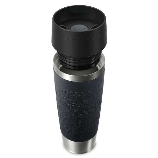EMSA Thermobecher TRAVEL MUG Classic Schwarz 500 ml mit Wunschgravur