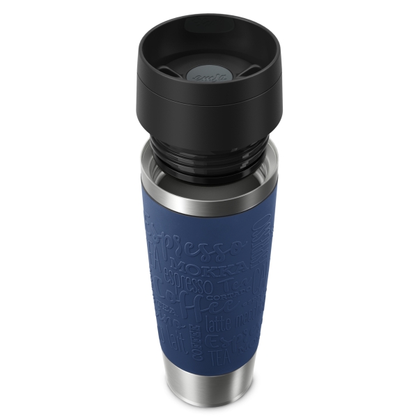 EMSA Thermobecher TRAVEL MUG Classic Dunkelblau 500 ml mit Wunschgravur