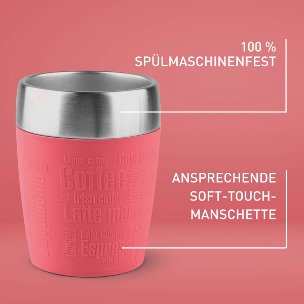 EMSA Thermobecher TRAVEL CUP Koralle 200 ml mit Wunschgravur