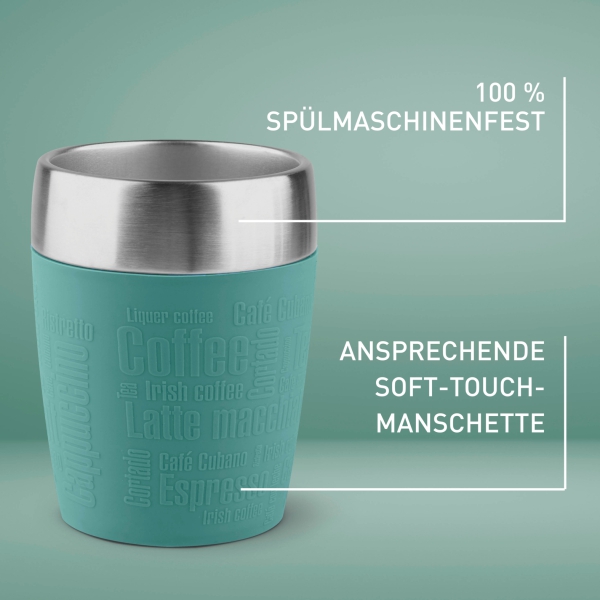 EMSA Thermobecher TRAVEL CUP Petrol 200 ml mit Wunschgravur