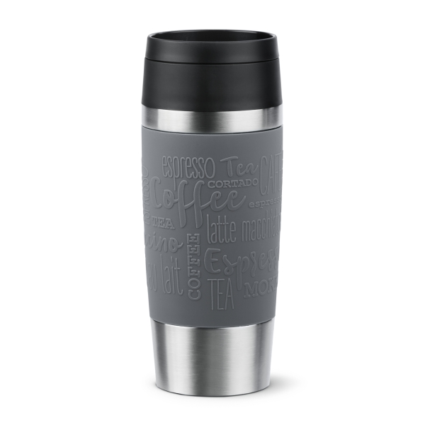 EMSA Thermobecher TRAVEL MUG Classic Pfeffergrau 360 ml mit Wunschgravur