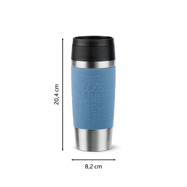 EMSA Thermobecher TRAVEL MUG Classic Aquablau 360 ml mit Wunschgravur