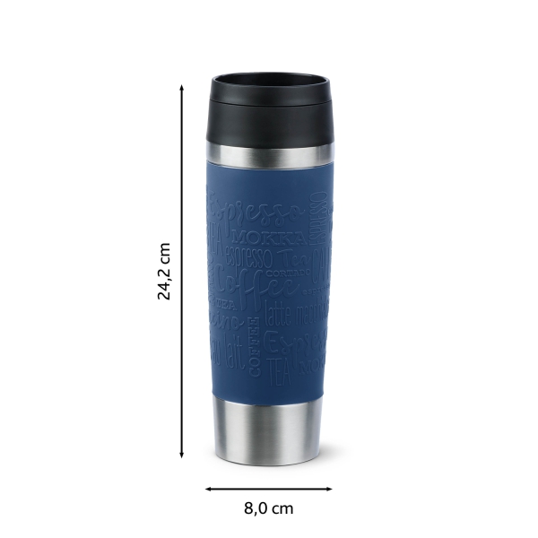 EMSA Thermobecher TRAVEL MUG Classic Dunkelblau 500 ml mit Wunschgravur