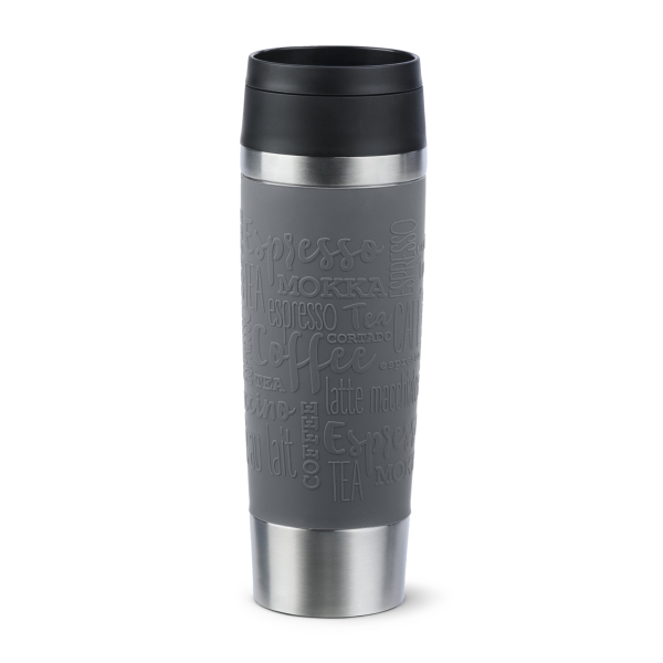 EMSA Thermobecher TRAVEL MUG Classic Pfeffergrau 500 ml mit Wunschgravur