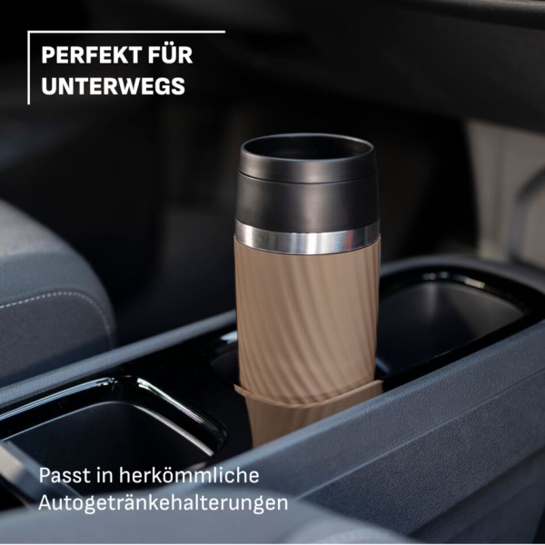 EMSA Thermobecher TRAVEL MUG Classic Twist Braun 360 ml mit Wunschgravur
