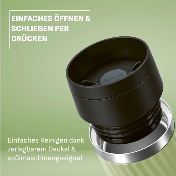 EMSA Thermobecher TRAVEL MUG Classic Twist Grün 360 ml mit Wunschgravur