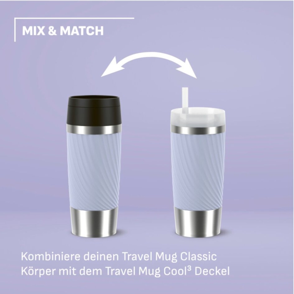 EMSA Thermobecher TRAVEL MUG Classic Twist Lavendel 360 ml mit Wunschgravur