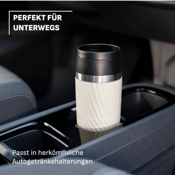 EMSA Thermobecher TRAVEL MUG Classic Twist Cremeweiss 360 ml mit Wunschgravur