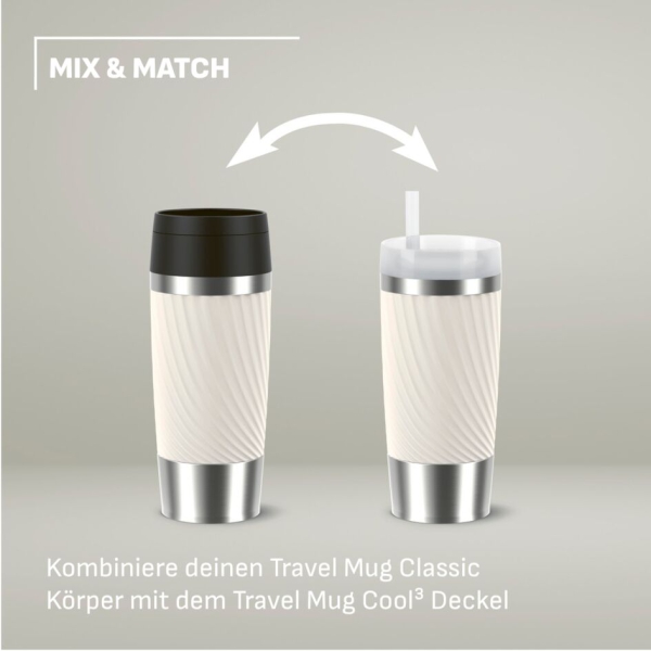 EMSA Thermobecher TRAVEL MUG Classic Twist Cremeweiss 360 ml mit Wunschgravur