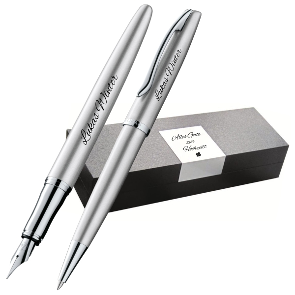 Pelikan Schreibset Jazz® Noble Elegance K/P36 Silber mit Gravur