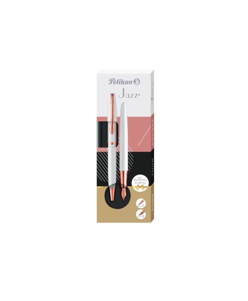 Pelikan Schreibset Jazz® Noble Elegance K/P36 Perlmutt Weiß mit Gravur