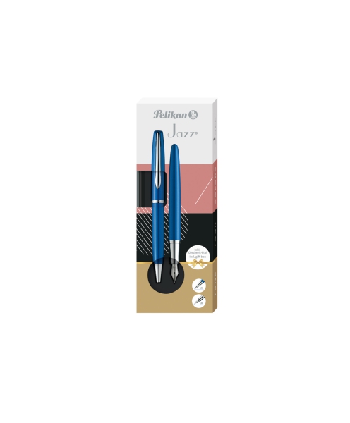Pelikan Schreibset Jazz® Noble Elegance K/P36 Saphire Blau mit Gravur