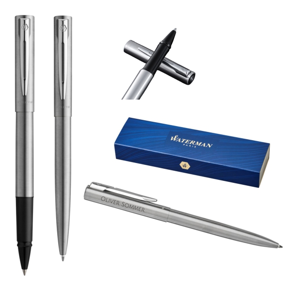 Waterman® Allure Set aus Kugelschreiber & Rollerball Stainless Steel