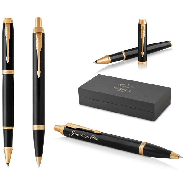 PARKER® IM Core Tintenroller und Kugelschreiber Black Lacquer G.C.