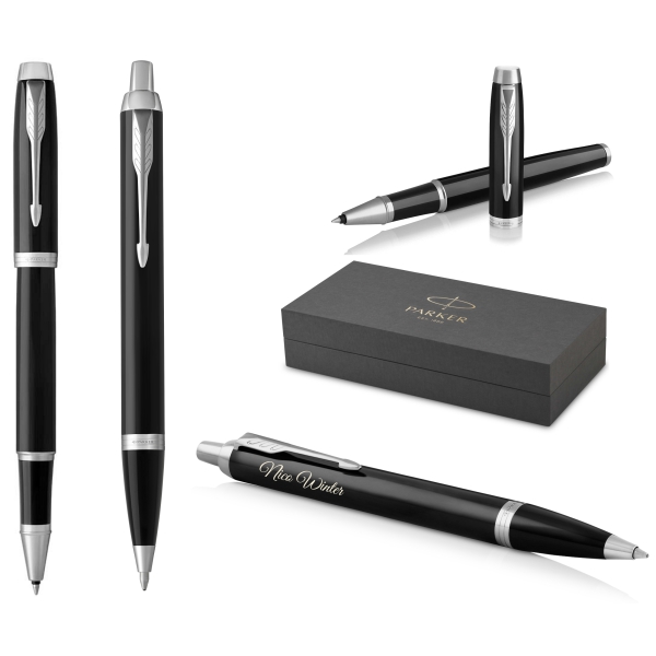 PARKER® IM Core Tintenroller und Kugelschreiber Black Lacquer C.C.