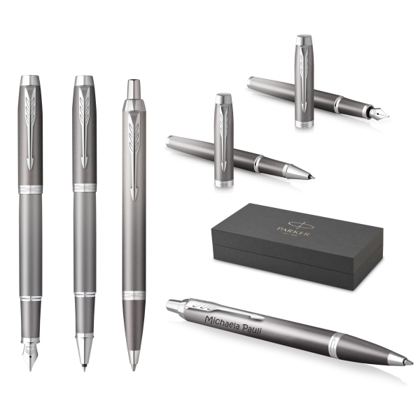 PARKER® IM Rituals Grey Chrome Tintenroller Kugelschreiber Füllfederhalter