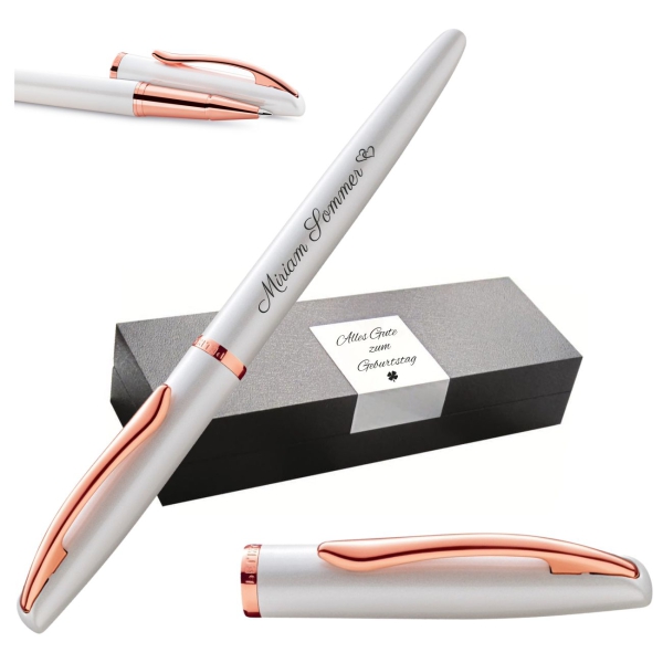 Pelikan Tintenroller Jazz® Noble Elegance R36 Perlmutt Weiß mit Gravur