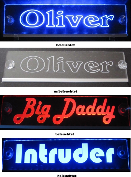 LED Namensschilder für PKW, Transporter oder LKW in 30x10cm inkl