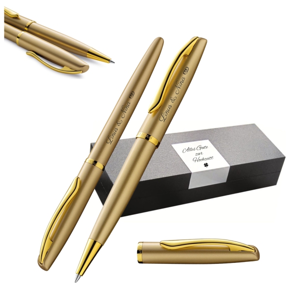 Pelikan Schreibset Jazz® Noble Elegance K/R36 Gold mit Gravur