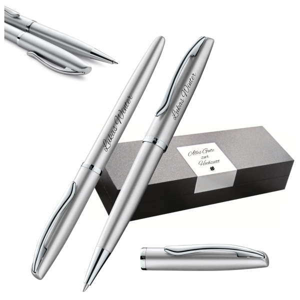 Pelikan Schreibset Jazz® Noble Elegance K/R36 Silber mit Gravur