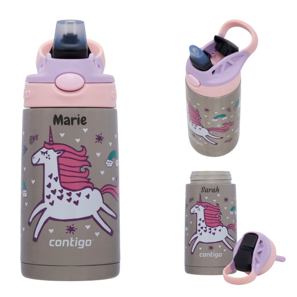 Easy Clean AUTOSPOUT Kinder Trinkflasche, 380 ml, Strawberry Unicorn